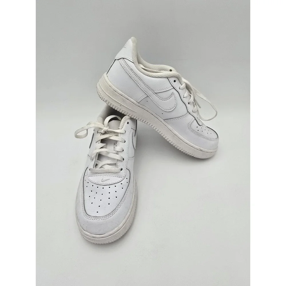 Nike Air Force 1 LE All White Low Top Sneakers Kids Youth Shoes DH2925-111 Sz 3Y